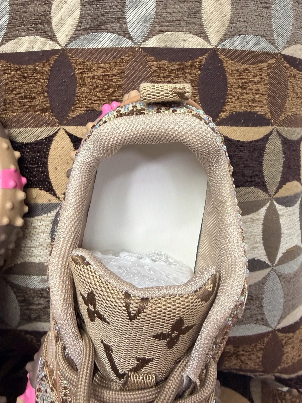 Gold Rhinestone Embellished Chunky Sneakers Size 36 – Brand New - Picture 4 of 16